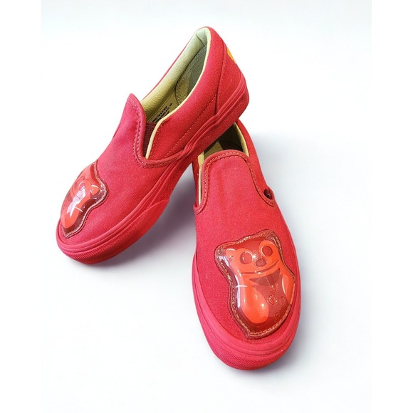Vans Red Haribo Gummy Bear Unisex Youth Size 2.5 Slip-On Shoes Dopamine - Picture 2 of 9